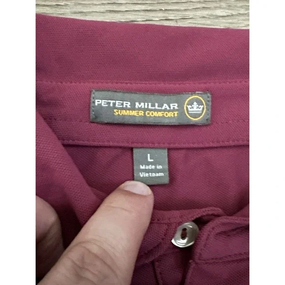 Peter Millar Polo Shirt Mens Large Red Summer Comfort Golf Performance - Picture 3 of 7
